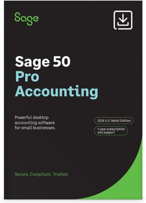 Sage 50 Pro Accounting 2024 U.S. 1-Year Subscription Small Business Accounting Software [PC Download]