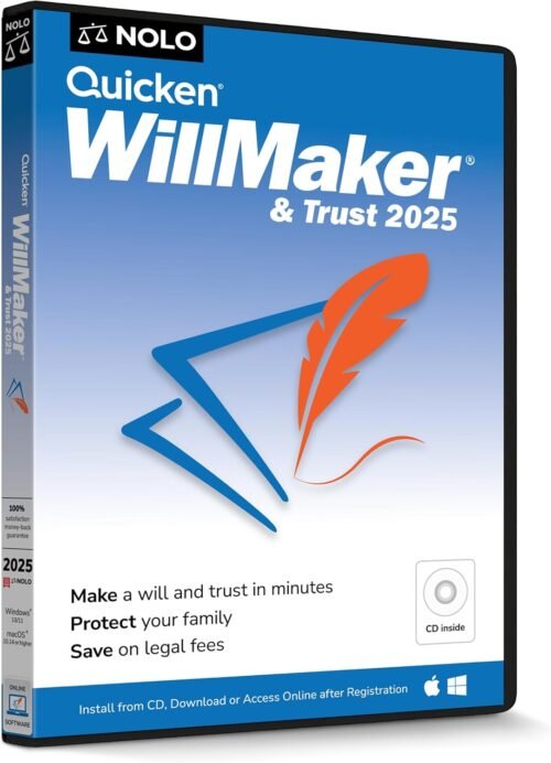 Quicken WillMaker & Trust 2024 – Estate Planning Software – Includes Will, Living Trust, Health Care Directive, Financial, Power of Attorney – Legally Binding – [CD, PC/Mac Download, Online]