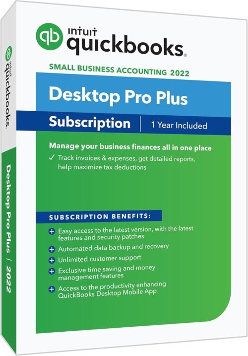QuickBooks Desktop Pro Plus 2022 Accounting Software for Small Business 1-Year Subscription with Shortcut Guide [PC Disc]